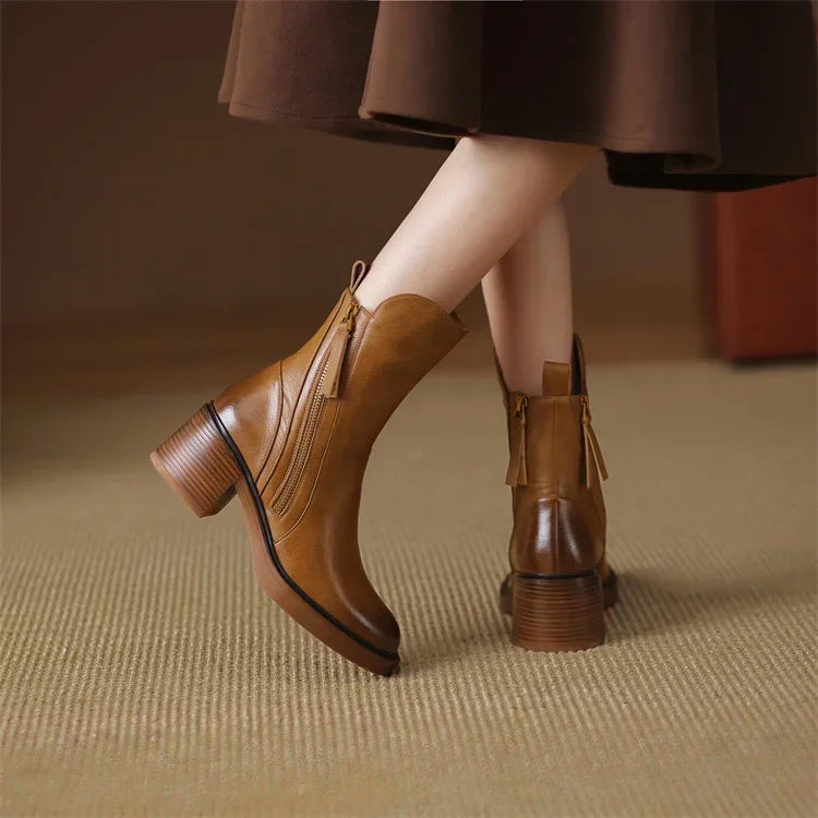Anouk Leather Ankle Boots