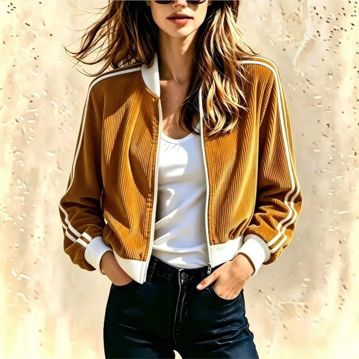 Winifred Ribbed Bomber Jacket