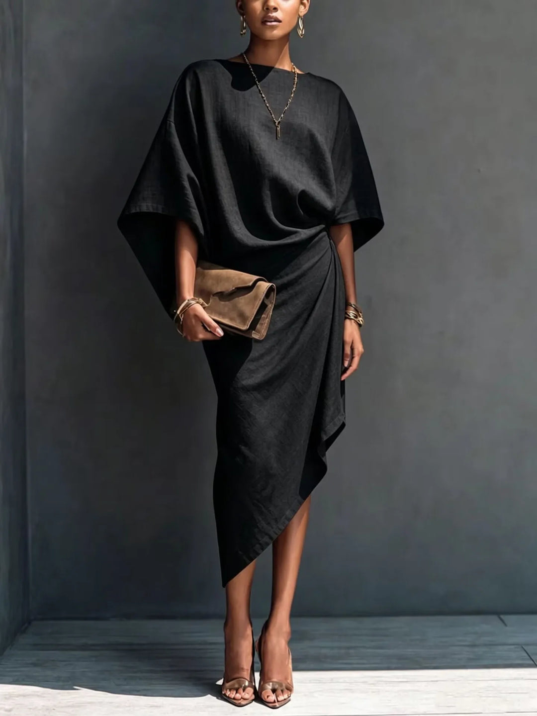 Odessa Batwing Sleeve Midi Dress