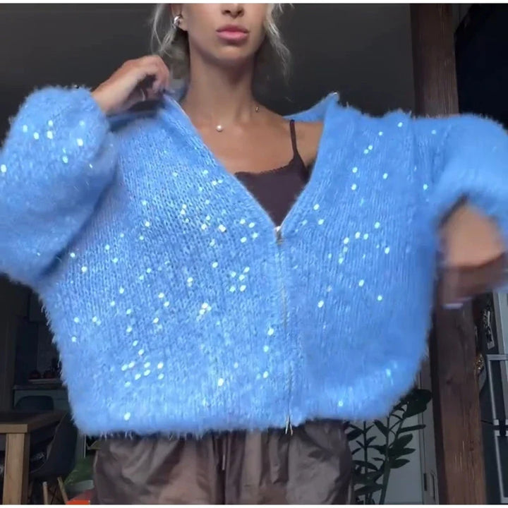 Odalys Sequin Zip Cardigan