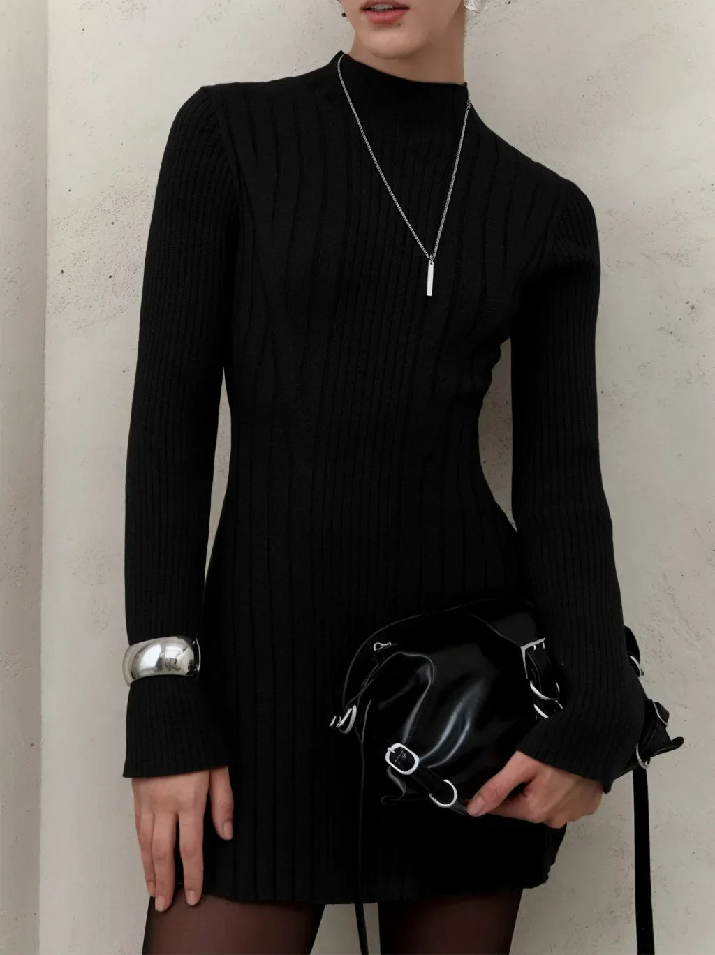 Guinevere Mock Neck Sweater Dress