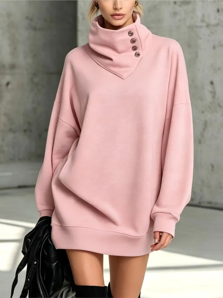 Fenella Button Sweatshirt Dress