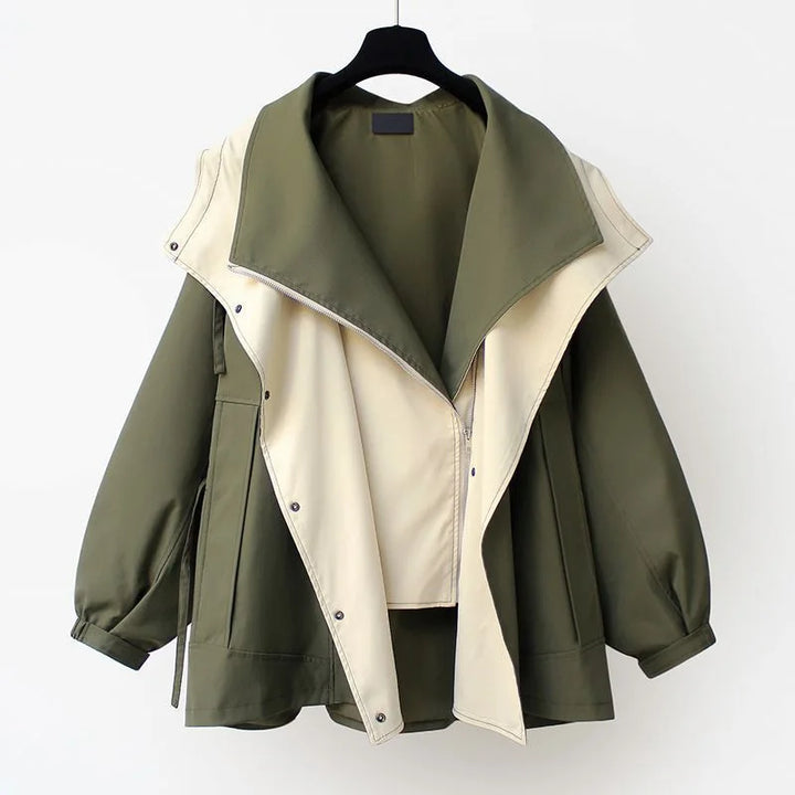 Amara Contrast Collar Trench