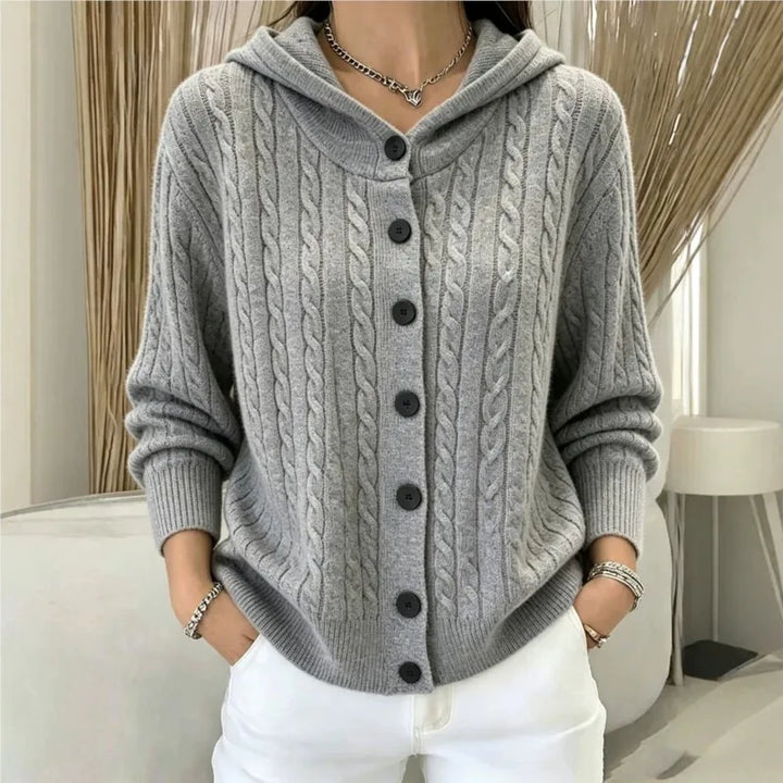 Isla Cable Knit Button Cardigan