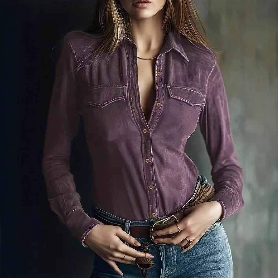 Sawyer Suede Collar Blouse