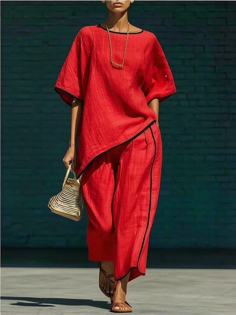Phoebe Linen Cropped Pant Set