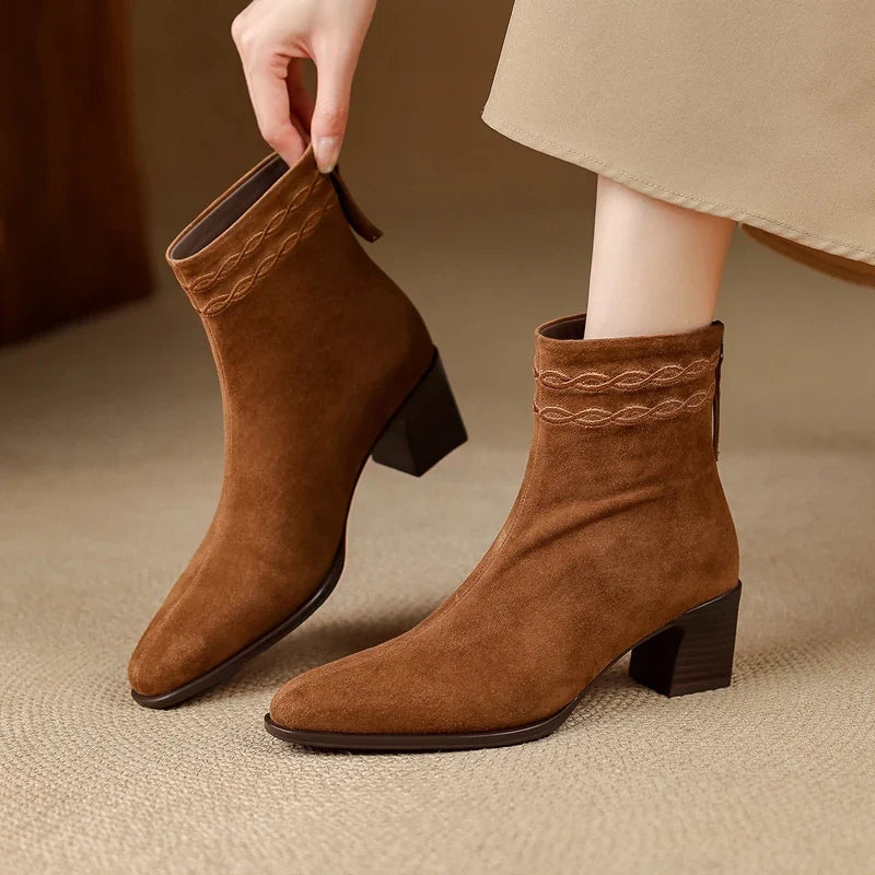 Teodora Square Toe Ankle Boots