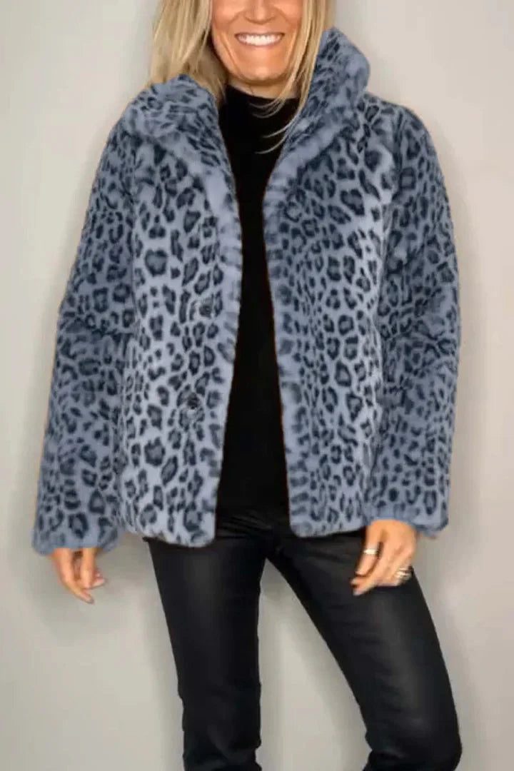 Bianca Turn Down Leopard Coat