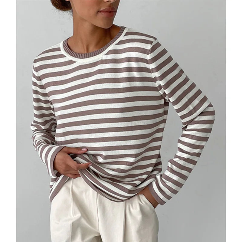 Marielle Striped Crew Sweater