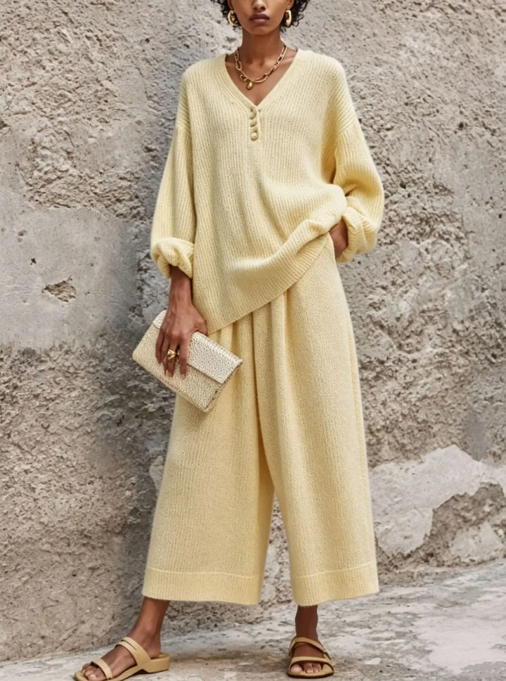 Larkin Button Placket Sweater Set