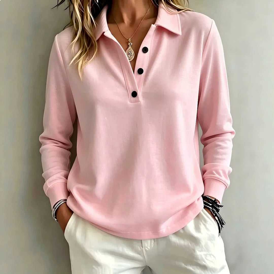 Marisienne Button Placket Polo Top