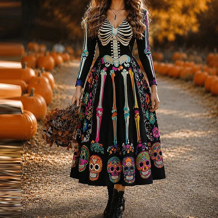 Rowena Skull Print Maxi Dress