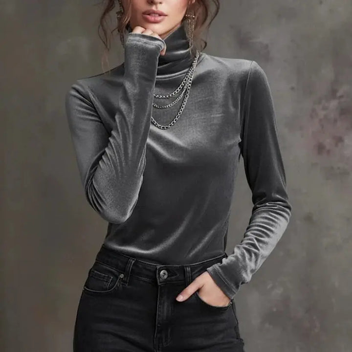 Odalys Velvet Turtleneck Blouse