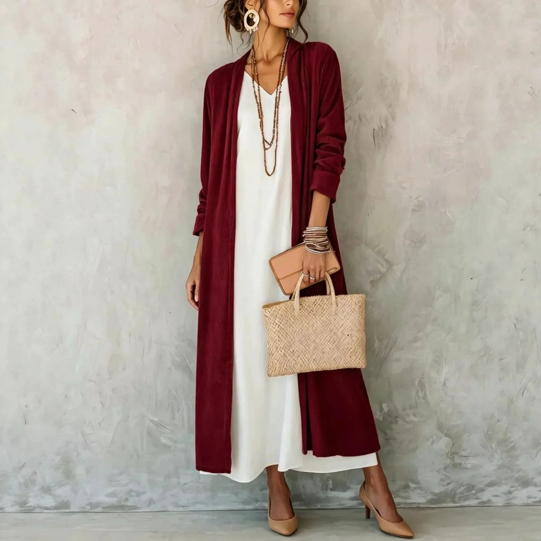 Delphine Corduroy Long Cardigan