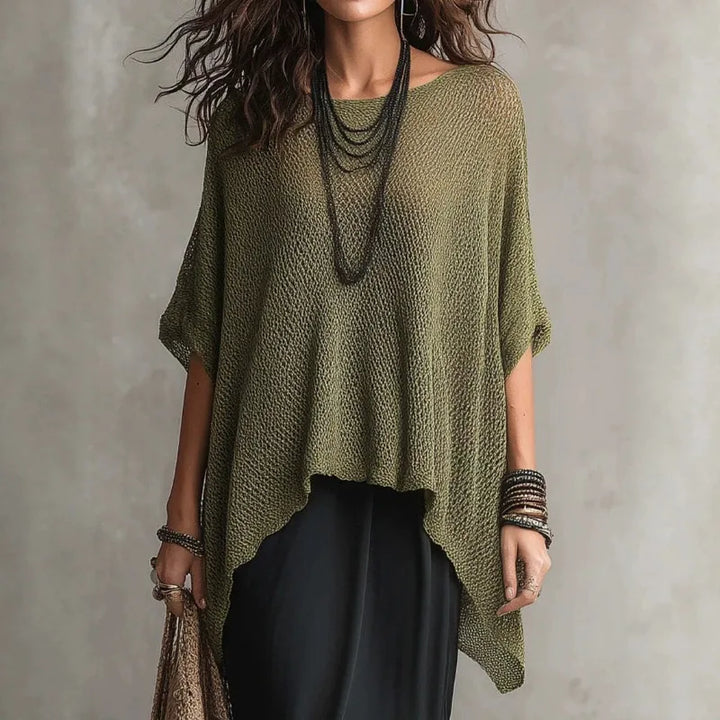 Daisy Batwing Sleeve Knit Blouse