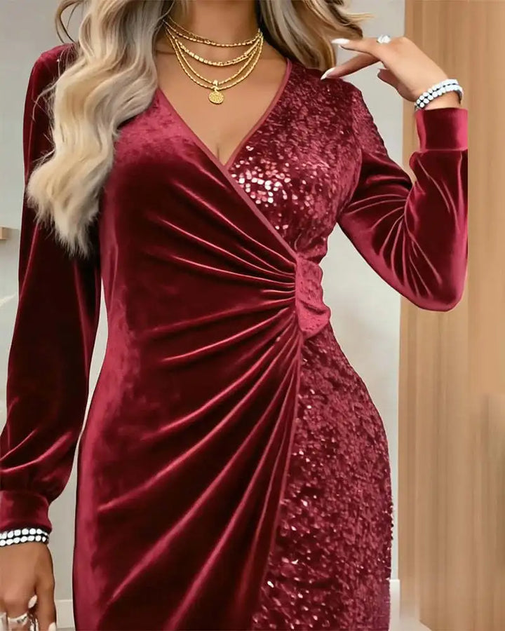 Valentina Sequin Wrap Dress