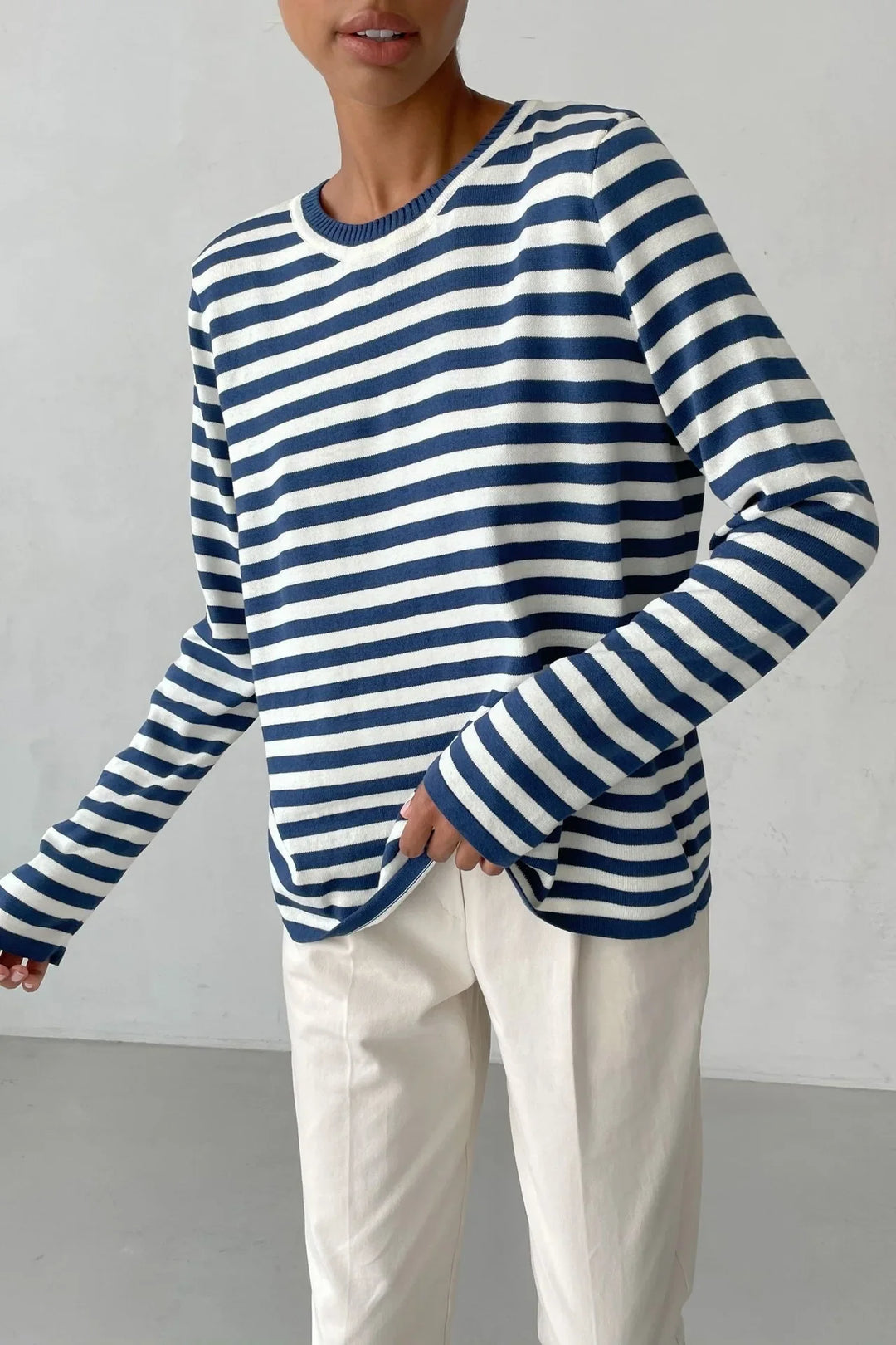Marielle Striped Crew Sweater