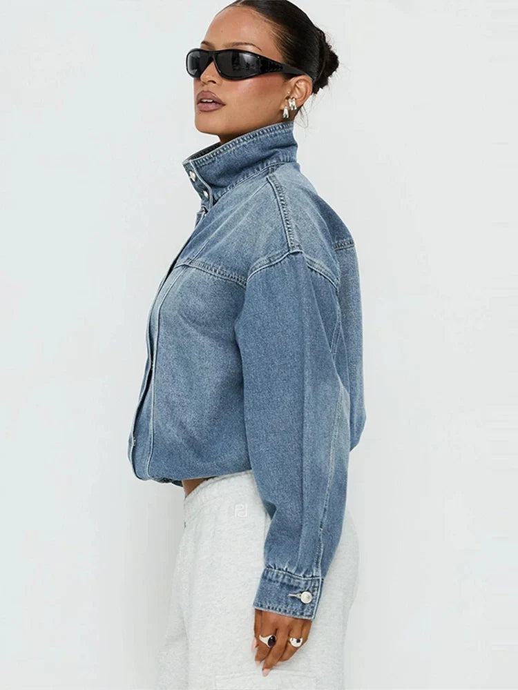 Monacco Cropped Denim Jacket