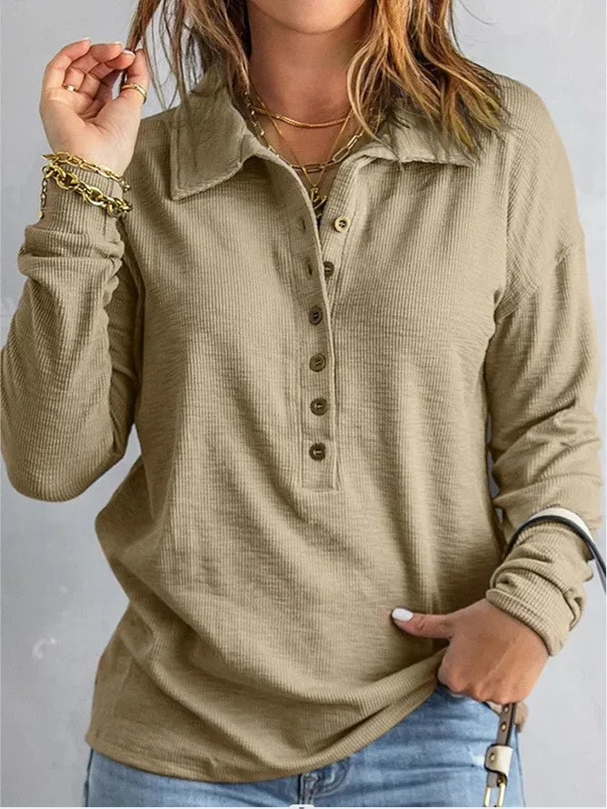 Amandine Button Front Henley