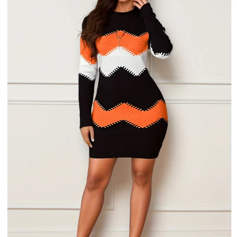 Maren Chevron Knit Dress