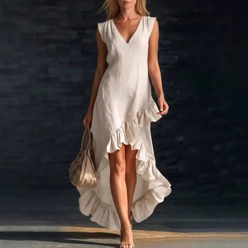Dolce Sleeveless Ruffle Maxi Dress