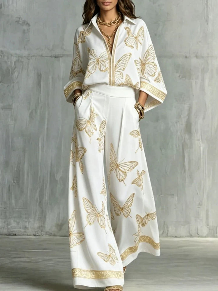Melinda Butterfly Print Lounge Set