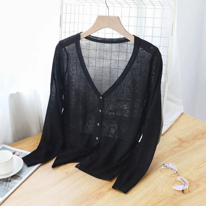 Adele Ice Silk Cardigan