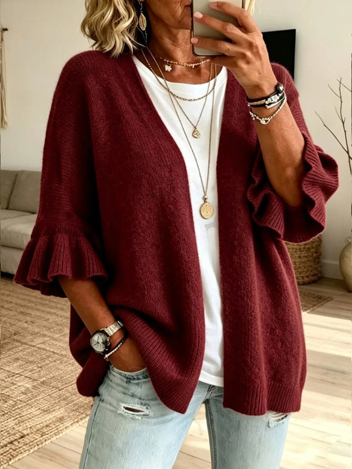 Mirela Ruffle Sleeve Cardigan