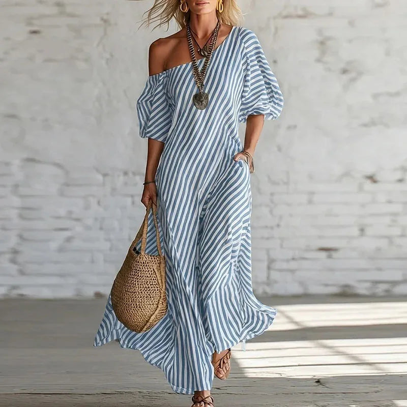 Iris One Shoulder Puff Sleeve Dress