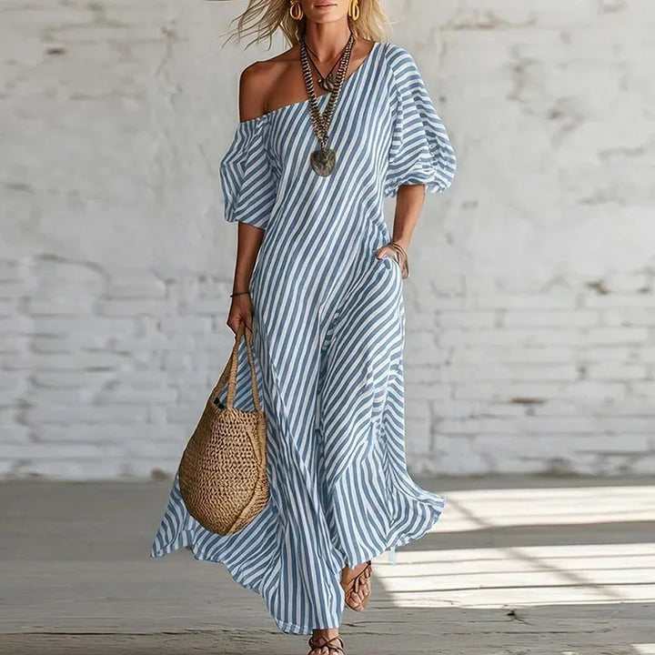 Iris One Shoulder Puff Sleeve Dress