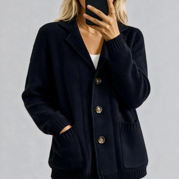 Faustine Notched Lapel Cardigan
