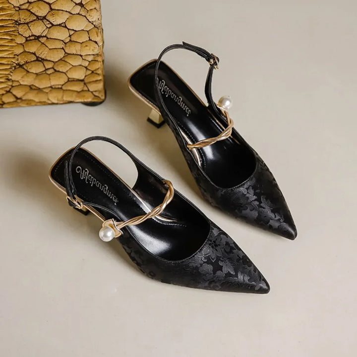 Penelope Satin Kitten Heels