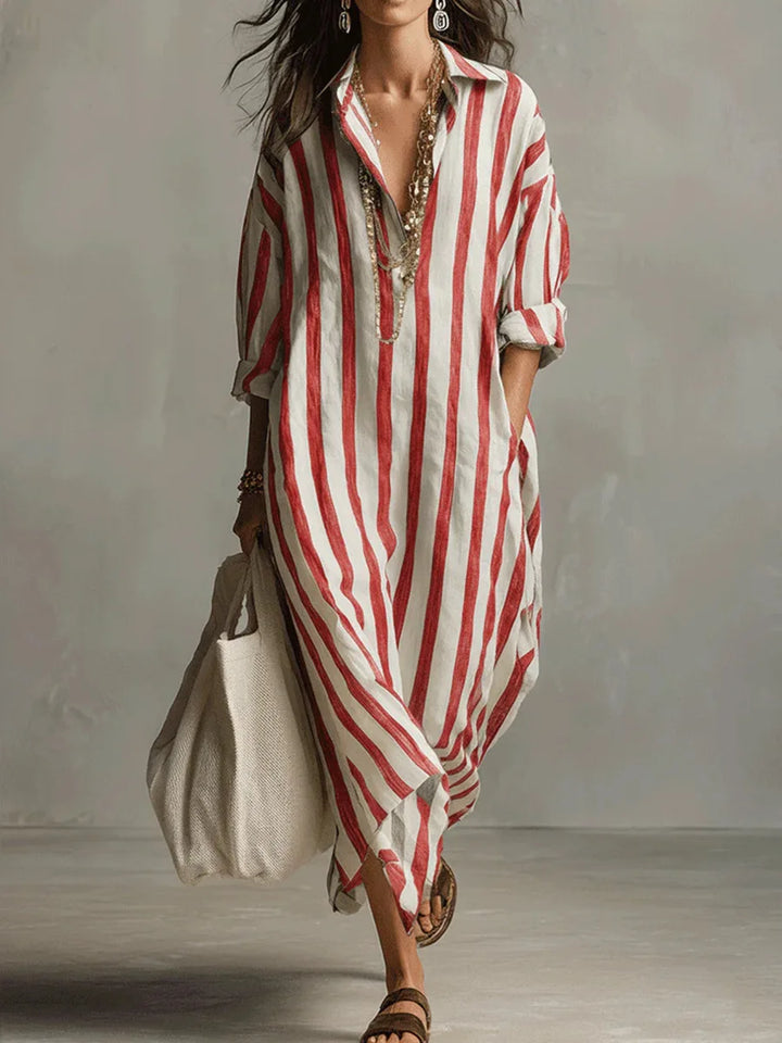 Faye Linen Long Shirt Dress