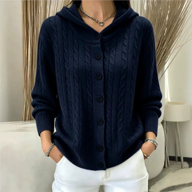 Isla Cable Knit Button Cardigan