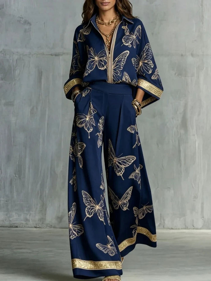 Melinda Butterfly Print Lounge Set