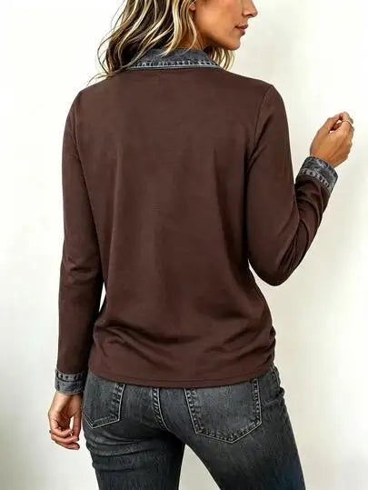 Amelie Denim Collar Blouse