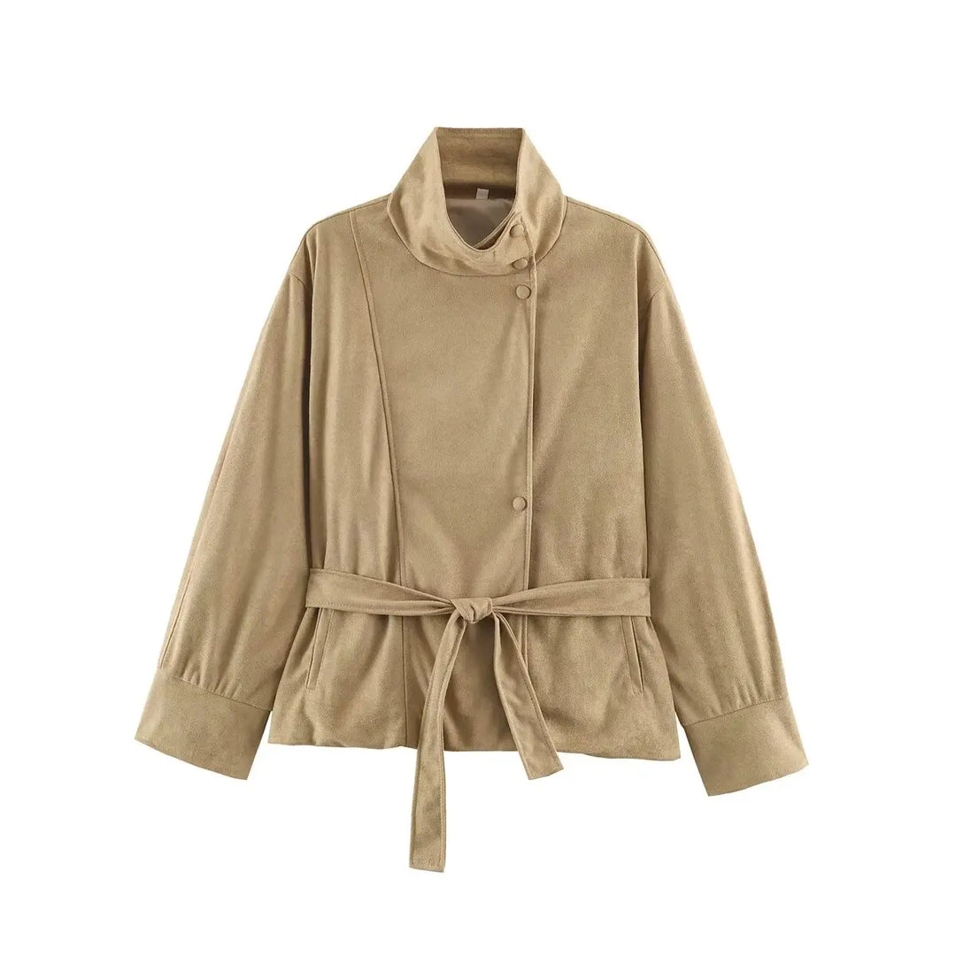 Delphine Belted Funnel Jacket