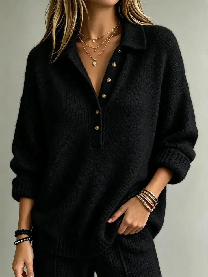 Sadona Button Neck Polo Sweater