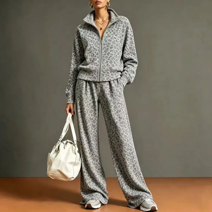 Saoirse Zip Front Leopard Tracksuit