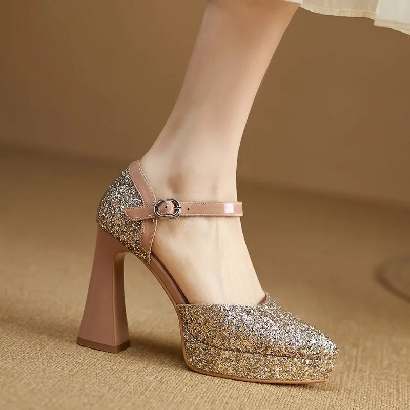 Vitoria Sparkle Platform Pumps