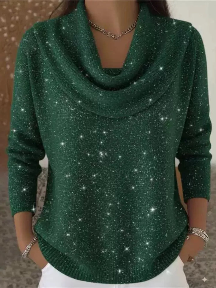 Laureen Cowl Neck Shimmer Sweater