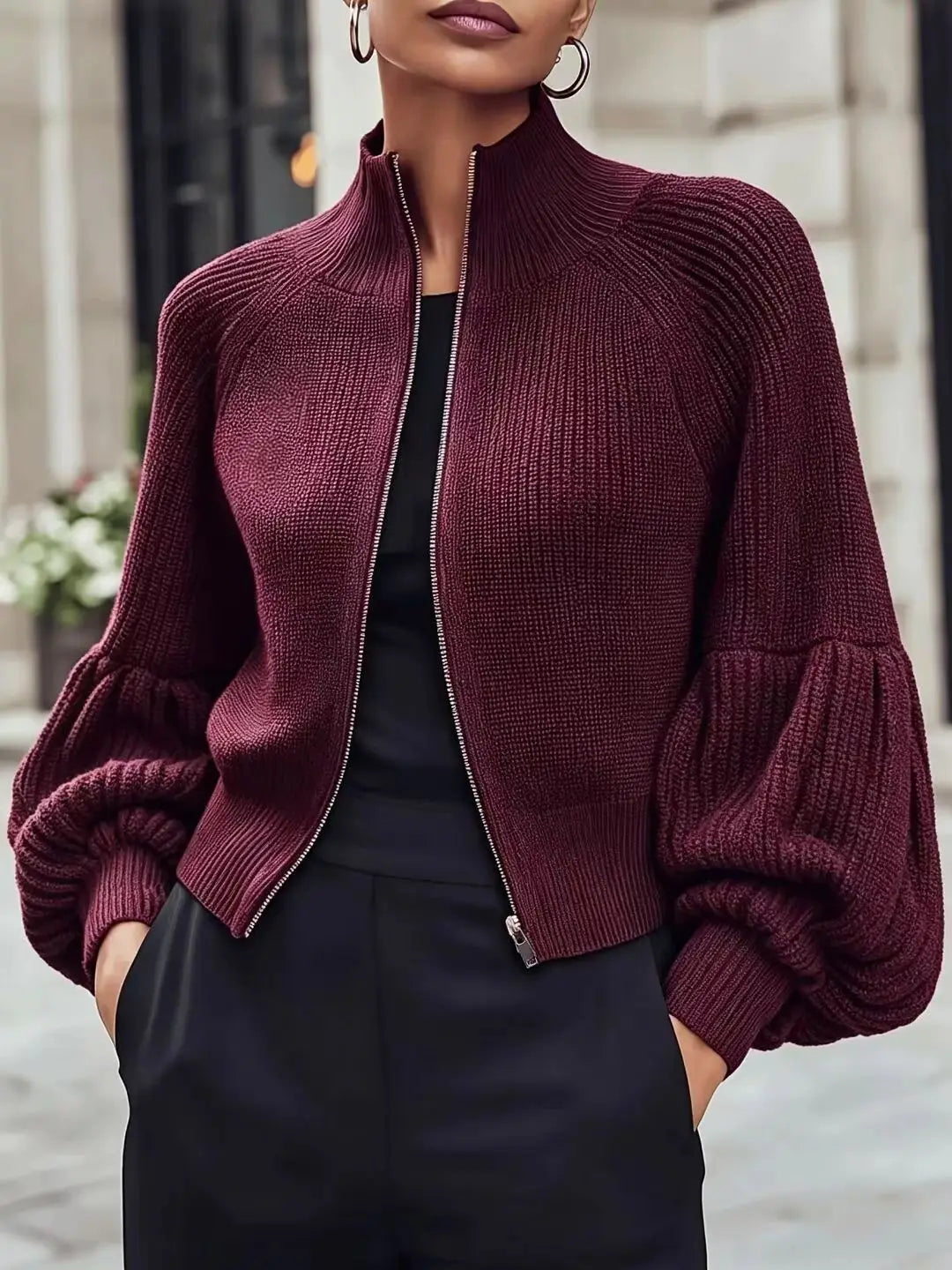 Noelani Full Zip Knit Cardigan