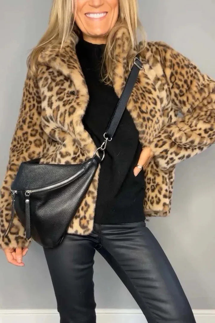 Bianca Turn Down Leopard Coat