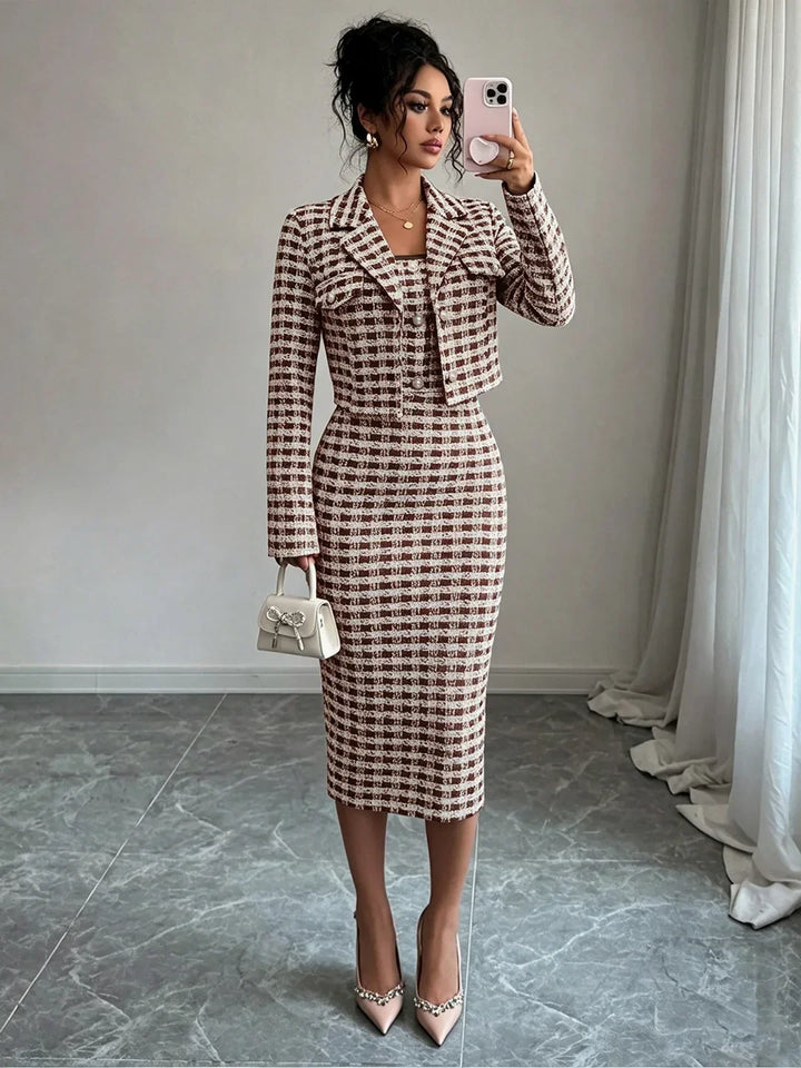 Wilhelmina Pearl Button Sheath Dress Set