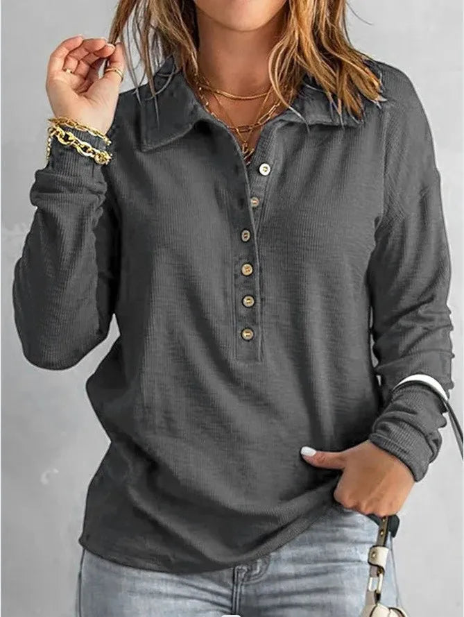 Amandine Button Front Henley