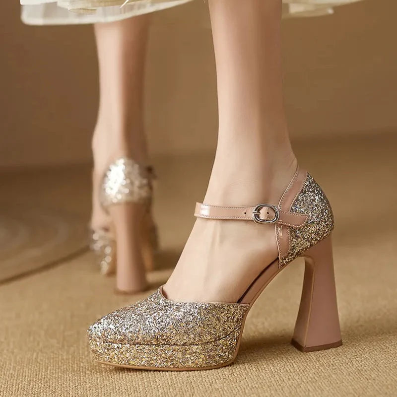 Vitoria Sparkle Platform Pumps