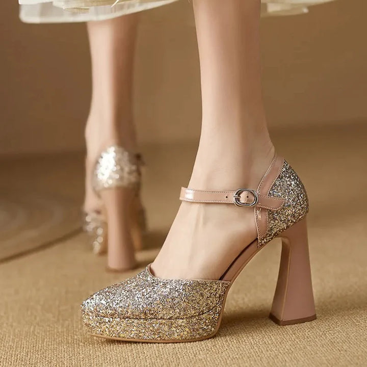 Vitoria Sparkle Platform Pumps