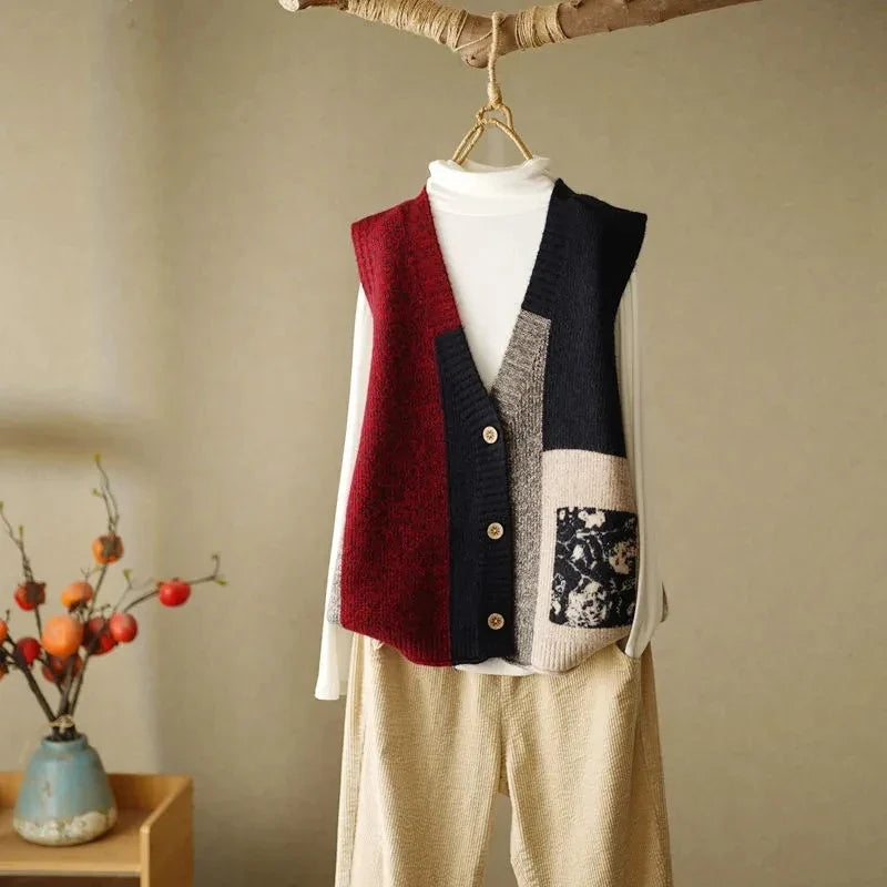 Araminta Patchwork Knit Vest