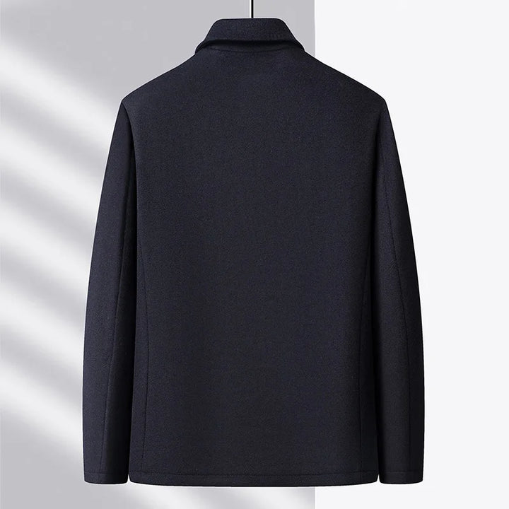 High-end men's fashionable, cool, versatile, trendy and casual woolen executive jacket, dad's suit lapel coat