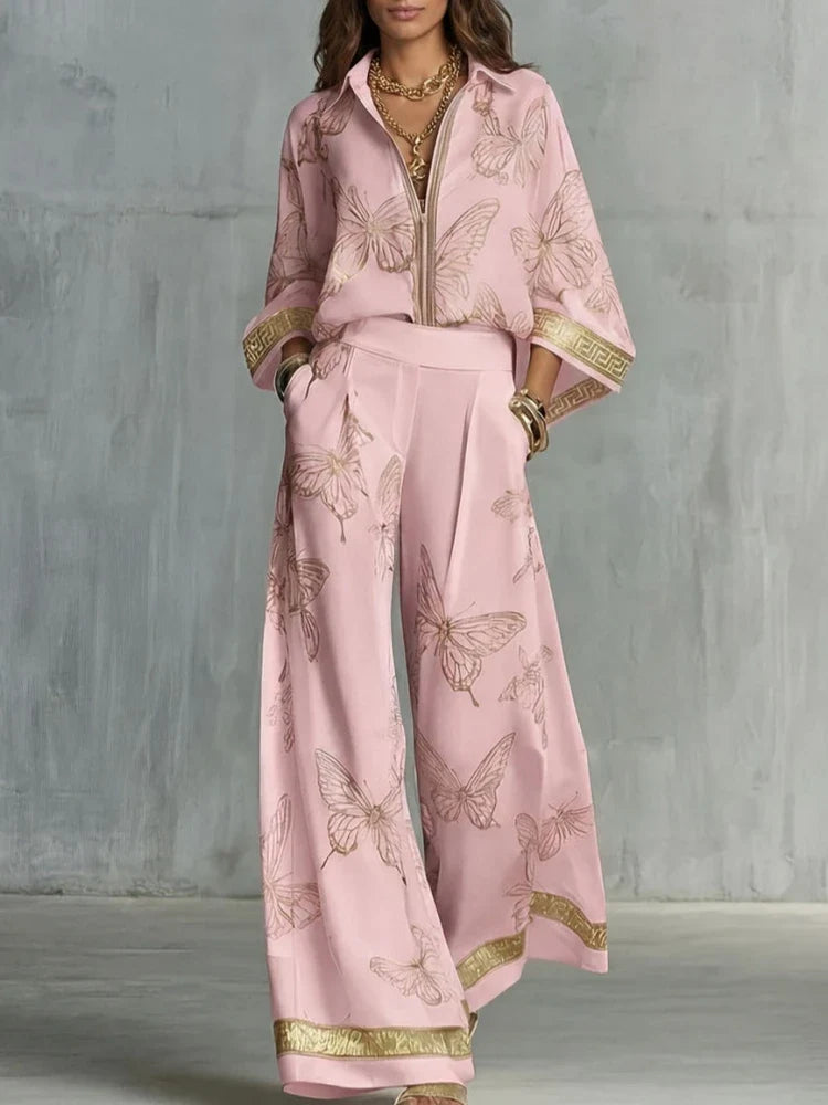 Melinda Butterfly Print Lounge Set